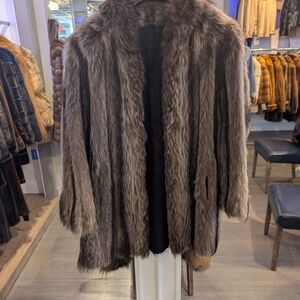 Luxurious Brown Raccoon Fur Coat